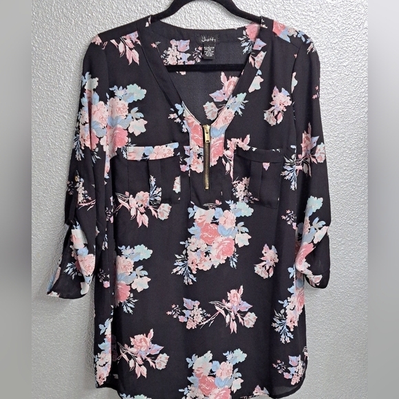 Justify Floral Tunic/Blouse Size L - Picture 5 of 10